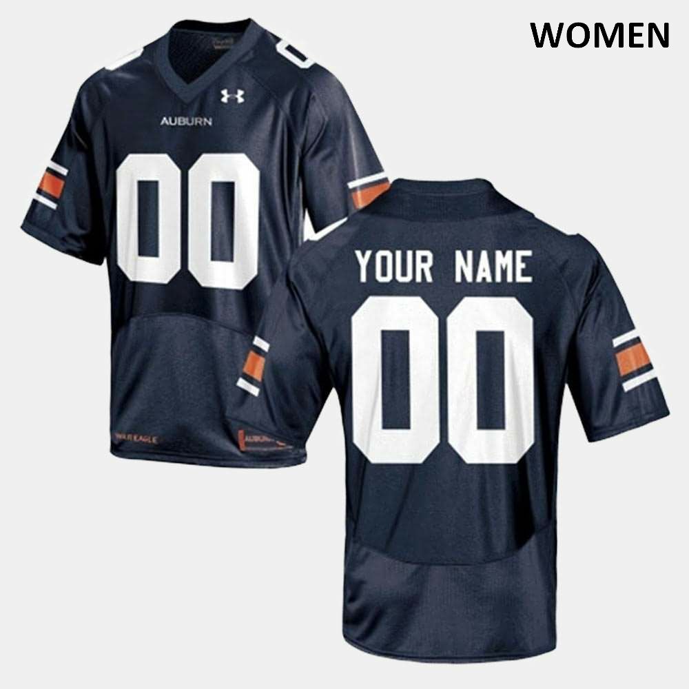 Women's Auburn Tigers #00 Custom Navy College Stitched Football Jersey